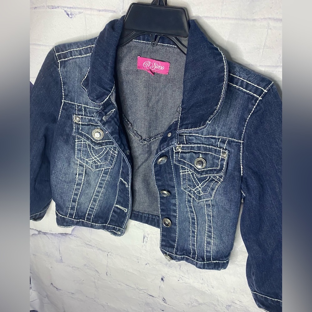 White stitch denim jacket